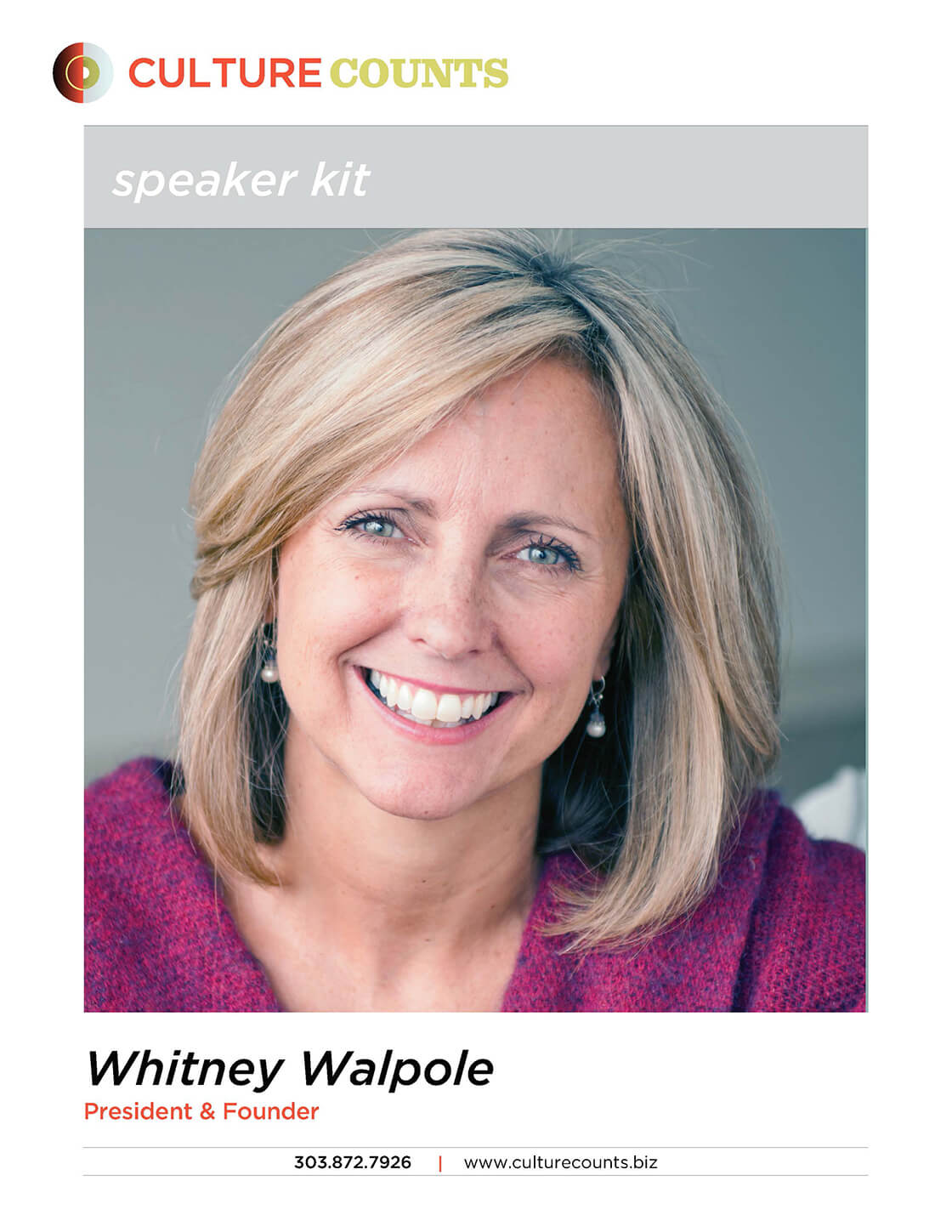 Culture Counts Speaker kits - Whitney