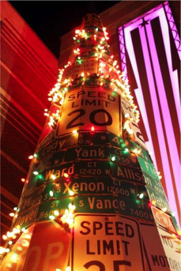 Holiday tree at Belmar